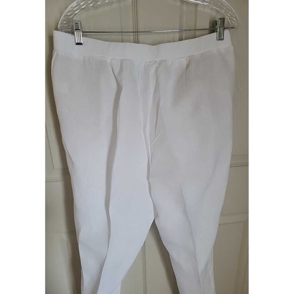 J.‎ Jill Pants Women's Size M Pull on White Linen Blend - Picture 9 of 9